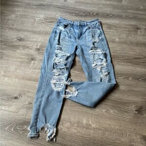 American Eagle Outfitters Light Blue Distressed Jeans